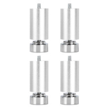 (Argent, 20cm) Nogi meblowe kompatybilne z meblami z gwintem M10, zestaw 4 elementów o regulowanej wysokości, stop aluminium anodowanego