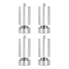 (Argent, 18cm) Nogi meblowe kompatybilne z meblami z gwintem M10, zestaw 4 elementów o regulowanej wysokości, stop aluminium anodowanego