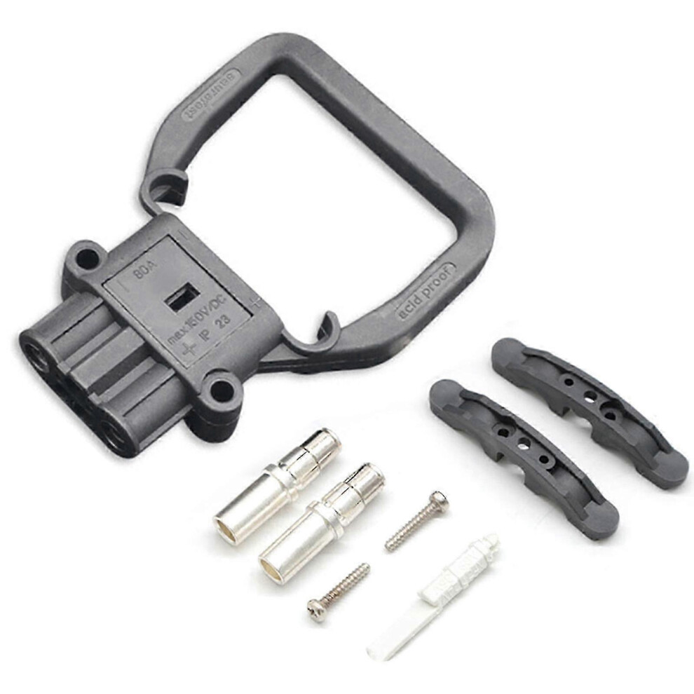 (Female Insert, 80A) Forklift Power Connector Compatible With Industrial Charging Plug 80A 150V Silver-Plated Copper Terminal 6955168104616