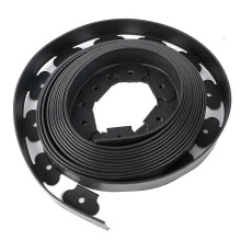 (Black) Tuinrandafwerking, 5 cm x 10 m PE-landschapsrand, installatie zonder graven met grondpinnen voor tuin en gazon