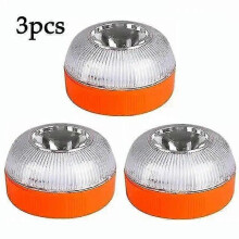 (orange, 3pcs) Noodwaarschuwingslamp met magnetische inductie en dubbele modus, 3W wit en geel licht, USB oplaadbaar voor voertuigveiligheid
