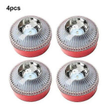 (red, 4pcs) Noodwaarschuwingslamp met magnetische inductie en dubbele modus, 3W wit en geel licht, USB oplaadbaar voor voertuigveiligheid