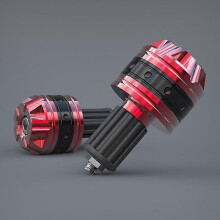 (Red) Stuureinddoppen voor motorfietsen, fietsen en scooters, CNC-gefreesde antislipdoppen van aluminiumlegering met geanodiseerde afwerking.