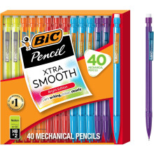 BIC Xtra Smooth Bright Edition Mechanical Pencils, 0.7 mm Medium Point, Bulk School Supplies for Students and Teachers, 40-Count Pack