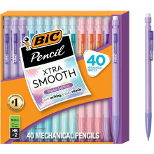 BIC Xtra-Smooth Pastel Mechanical Pencils with Erasers, Medium Point (0.7 mm), Bulk School Supplies for Students and Teachers, 40-Count Pack