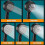 (Silver, No Base) Handheld Shower Head with Water-Saving Pause Switch, 5 Mode, High Pressure, ABS Construction 3