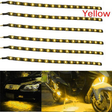 (Yellow) Luz ambiental impermeable compatible con chasis de automóvil, juego de 6 piezas para decoración de bajos.