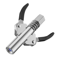 (Two-handled) Vuotamaton rasvapistoolin liitin, yhteensopiva rasvapistooleihin, yhdellä kädellä käytettävä metallinen liitin lukitusleualla