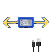 (blue) Feu arrière de vélo haute visibilité, rechargeable par USB et étanche, pour fixation sur casque.