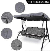(Small) Toldo de repuesto impermeable para silla colgante, compatible con la mayoría de sillas colgantes de exterior, tamaño pequeño/grande.