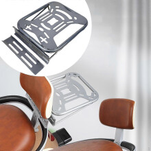 (silver) Motorcycle Rear Luggage Rack Compatible with Scooters Sturdy Metal Construction for Cargo Carrying