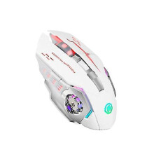 (White) Draadloze gamingmuis, instelbare resolutie van 3600 DPI, bereik van 10 meter, 500 mAh batterij, voor Windows en Mac.
