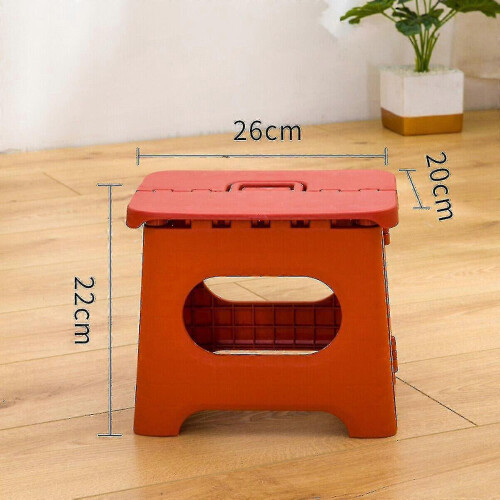 (Red, L) Foldable Step Stool for Home, Kitchen Bathroom Use, Safe Rounded Corner Design, Portable 2