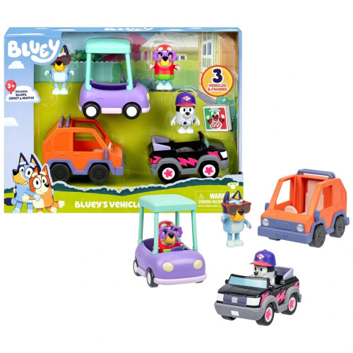 Bluey Vehicles Bundle 3 Pack Cars Figures Playset
