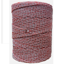 Braided Electric Fence Rope 3MM x 200M - Red & White (Poly Fencing Horse Paddock)