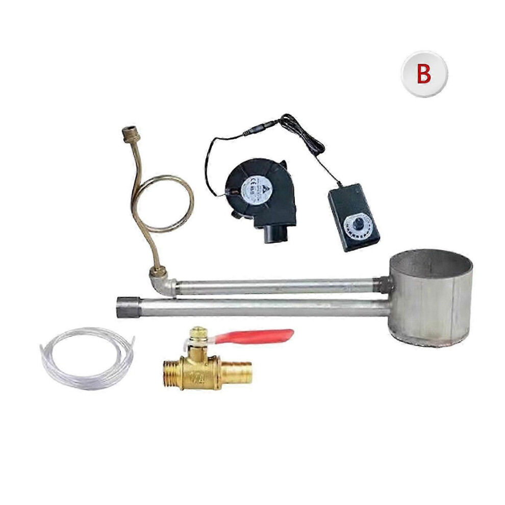 (Diameter 12.5Cm) Waste Oil Burner With 5-12V Blower Efficient Combustion Galvanised Steel Construction For Used Oil Utilisation 6955168184052