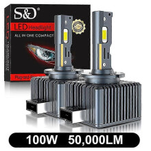 (D3S, 100W 50000LM) LED Headlight Conversion Kit Compatible with Xenon D1S D3S D2S D4S 30-Chip 6500K with CANBUS & Cooling System