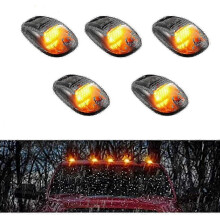 (Yellow) Lampa kabinowa ciężarówki zasilana energią słoneczną z 9 bursztynowymi diodami LED, 8-godzinnym czasem pracy i wyzwalaczem wibracyjnym
