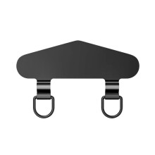 (Umbrella black) Stainless Steel Phone Lanyard Clip with Double Hook, Anti-Lost Keychain for Smartphone, Outdoor Use