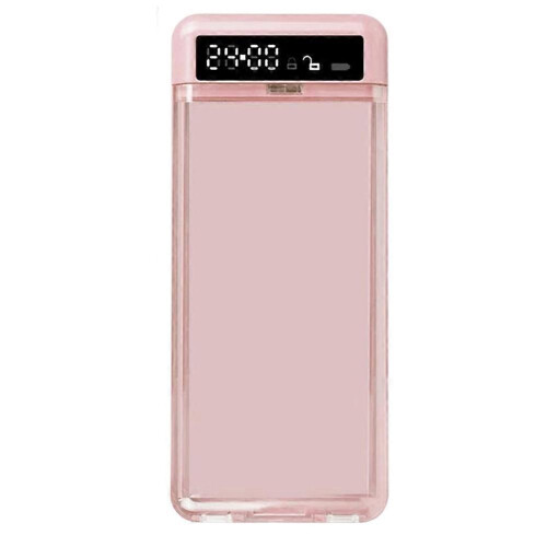 (Pink) Timer Phone Lock Box with LCD Display, ABS Material Security Case, 1-Min to 99-Hour Setting, Personal Focus Tool for Study and Work
