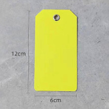 (YELLOW, 100PCS) Etiquetas de Suspensão PVC 6x12 cm, 100 Unidades, Resistente ao Rasgo e Àgua para Codificação de Cores e Controle de Inventário
