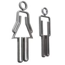 (Silver) Bathroom Signs for Men and Women, Acrylic Material, Sunproof, Rustic Design, for Indoor Wall