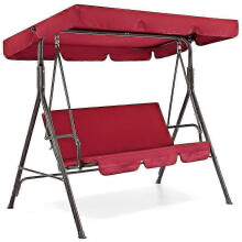 (Red) Capa de Substituição para Balanço de Jardim Compatível com Três Lugares, Impermeável e Resistente ao Sol