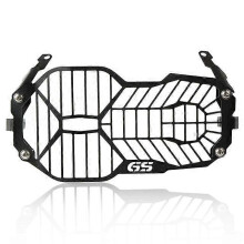(GS LOGO) Headlight Guard compatible with BMW R1200GS Adventure, Stainless Steel Grille for Lighting Protection