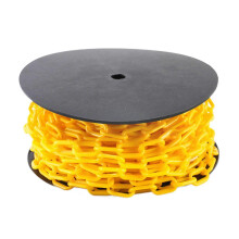 (Yellow) Sicherheitskette aus Kunststoff, 25 Meter, 6 mm dick, für Baustellen- und Laderampenabsperrungen