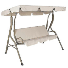 (Beige) Capa de Substituição para Balanço de Jardim Compatível com Três Lugares, Impermeável e Resistente ao Sol