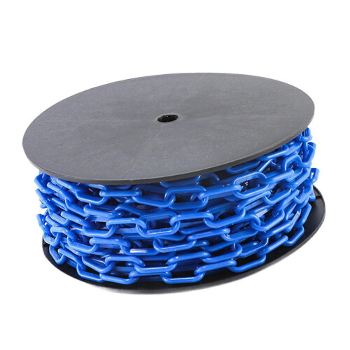 (Blue) Plastic Safety Chain 25 Metres, 6mm Thickness for Construction Site & Loading Dock Barriers 1