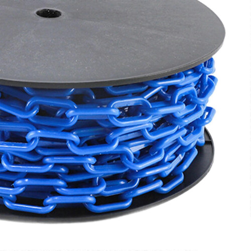 (Blue) Plastic Safety Chain 25 Metres, 6mm Thickness for Construction Site & Loading Dock Barriers 2