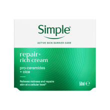Simple Repair+ Moisturiser Gentle Nourishing & Soothing Daily Face Cream, 50ml
