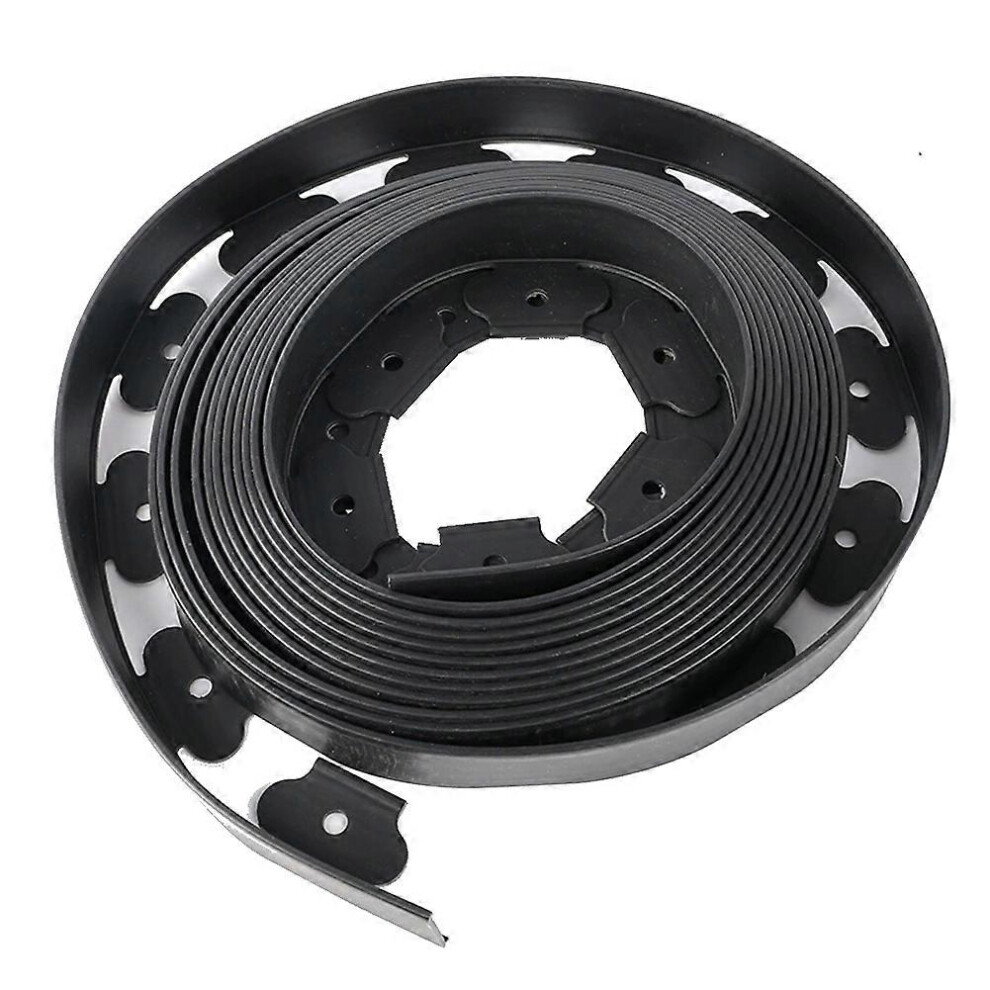 (Black) No Dig Garden Edging, Flexible Pe Border For Lawn & Flower Bed, 5X5cm 10M With Spikes 6955168221757
