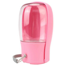 (Pink) 280ml Foldable Dog Water Dispenser Bottle Bowl Universal for Outdoor Walking Travel with Carbon Filter