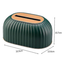 (Dark Green) Pudełko na chusteczki w paski w stylu nordyckim, plastikowe etui na chusteczki, do dekoracji stołu w domu i samochodzie