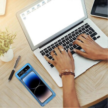 (Cream white) Timer Phone Lock Box with LCD Display, ABS Material Security Case, 1-Min to 99-Hour Setting, Personal Focus Tool for Study and Work