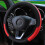 (Red) Capa de Volante para Carro Compatível com NIGHTKIST, Couro Sintético Antiderrapante, 14.6 x 15.0 Polegadas, Preto 1