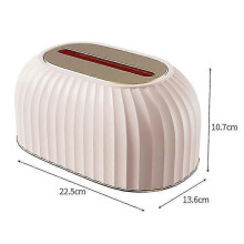 (Pink) Pudełko na chusteczki w paski w stylu nordyckim, plastikowe etui na chusteczki, do dekoracji stołu w domu i samochodzie