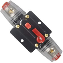 (WA100A) Audiostroomonderbreker, 150A 12V-24V DC, resetknop voor auto-stereo-versterker, boot, camper, vrachtwagen, overbelastingsbeveiliging