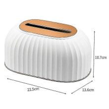 (White) Pudełko na chusteczki w paski w stylu nordyckim, plastikowe etui na chusteczki, do dekoracji stołu w domu i samochodzie