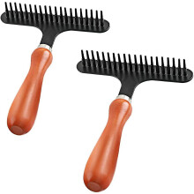 (2pcs) Handmatige Tapijt Hark, Houten Handvat IJzeren Tanden, Herstel Pluizige Tapijten, Verwijder Haar, Trappen Woonkamer Badkamer Gang Vloerkleden