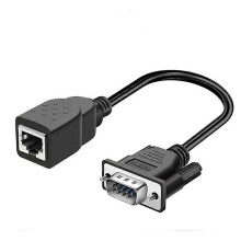 (Male) DB9-auf-RJ45-Adapterkabel, DB9-Stecker/Buchse-auf-RJ45-Konverter für serielles Ethernet