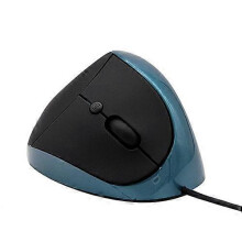 (Blue) 6-klawiszowa przewodowa mysz optyczna ergonomiczna, pionowa, 4-biegowa, regulowana, 800-2400 DPI, złącze USB, kabel 1,4 m, matowa obudowa ABS