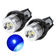 (Blue) LED Car Fog Light Assembly, Angel Eyes Daytime Running Lights, 12V 6W, Aluminium and ABS, compatible with BMW 325xi 328i 328xi E90 E91