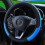 (Blue) Capa de Volante para Carro Compatível com NIGHTKIST, Couro Sintético Antiderrapante, 14.6 x 15.0 Polegadas, Preto 1