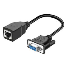 (Female) DB9-auf-RJ45-Adapterkabel, DB9-Stecker/Buchse-auf-RJ45-Konverter für serielles Ethernet