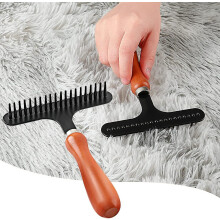 (1pcs) Handmatige Tapijt Hark, Houten Handvat IJzeren Tanden, Herstel Pluizige Tapijten, Verwijder Haar, Trappen Woonkamer Badkamer Gang Vloerkleden