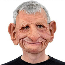(C) Máscara de Velho Realista em Latex para Adultos, Cobertura Facial Respirável para Festas de Halloween e Eventos