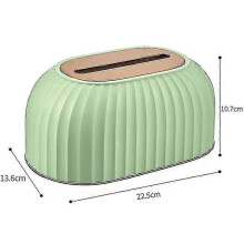 (Light Green) Soporte para caja de pañuelos con diseño nórdico a rayas, de plástico, tipo asiento, para mesa o coche.